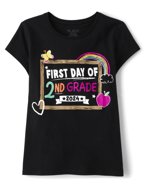 Girls First Day Of 2nd Grade Graphic Tee