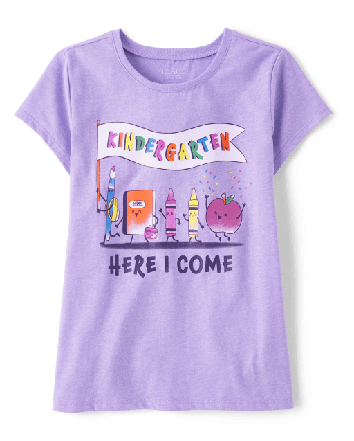 Camiseta con gráfico de jardín de infantes para niñas