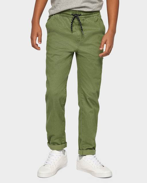 Pantalones sin cierres con puños enrollados para niños