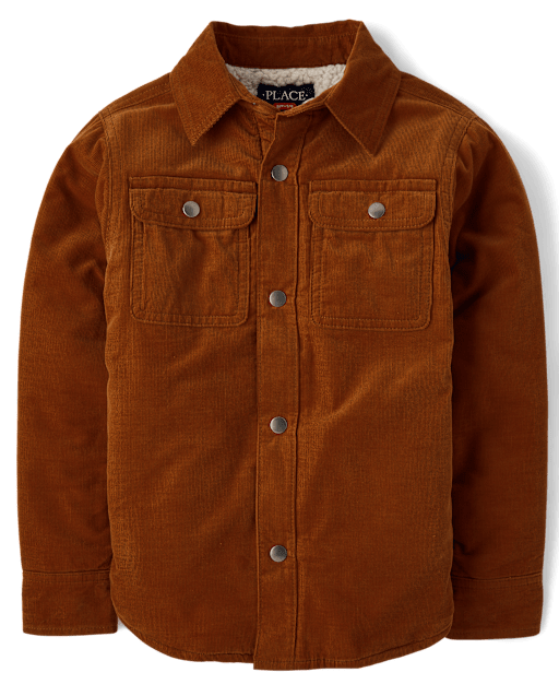 Boys Corduroy Sherpa Lined Shacket