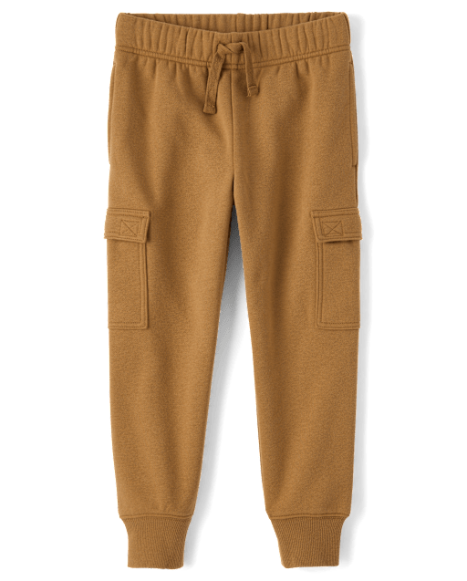Boys Premium Fleece Cargo Jogger Pants