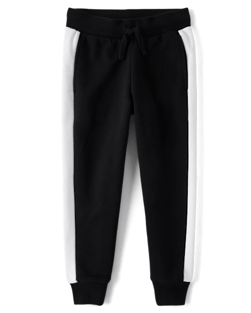 Boys Side Stripe Fleece Jogger Pants