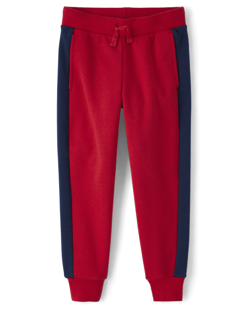 Boys Side Stripe Premium Fleece Jogger Pants