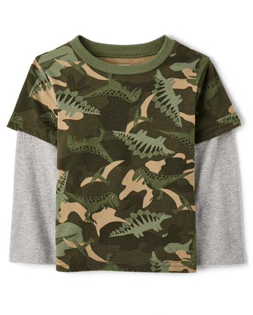 Baby And Toddler Boys Print Layered Top
