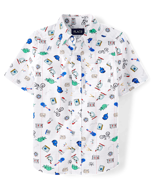 Boys School Poplin Button Up Shirt