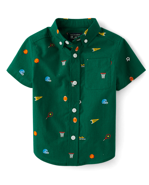 Baby And Toddler Boys Sport Poplin Button Up Shirt