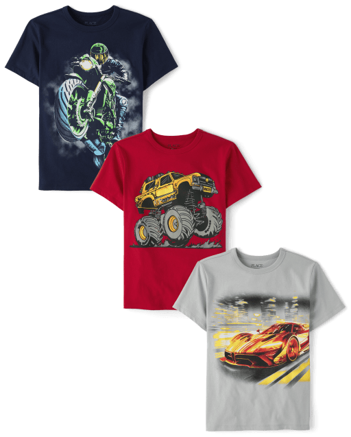 Boys Vehicle Graphic Tee 3-Pack