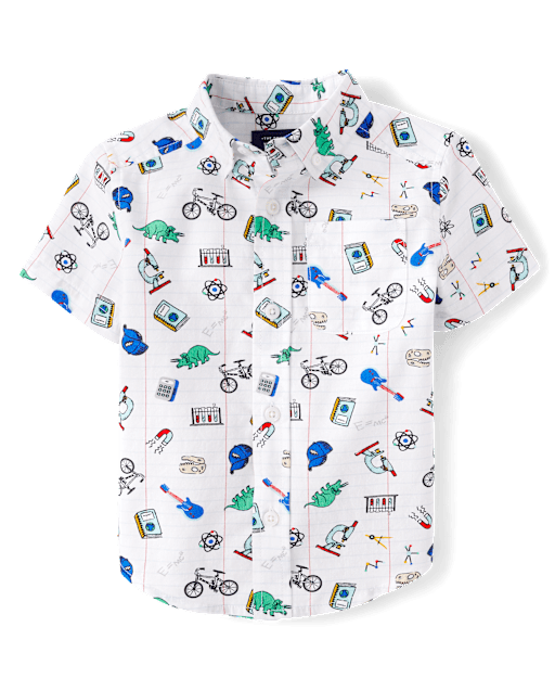 Baby And Toddler Boys School Poplin Button Up Shirt