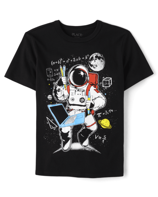 Camiseta con gráfico de astronauta escolar para niños