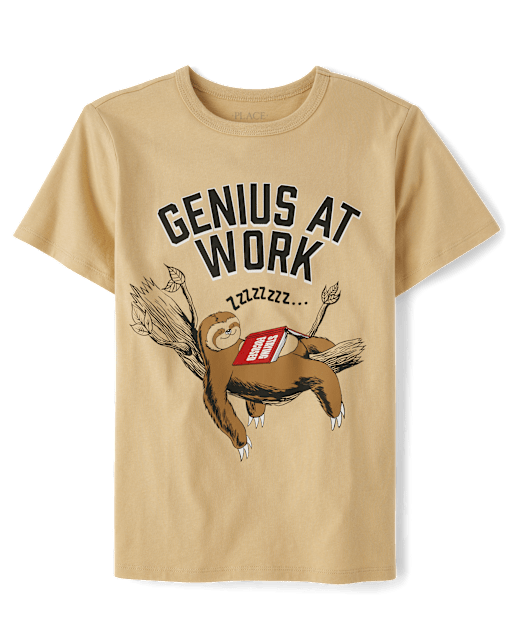 Boys Genius Sloth Graphic Tee