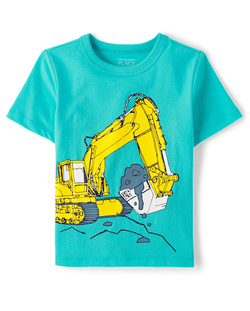 Baby And Toddler Boys Construction Vehicle Graphic Tee