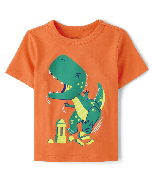 Baby And Toddler Boys Dino Blocks Graphic Tee