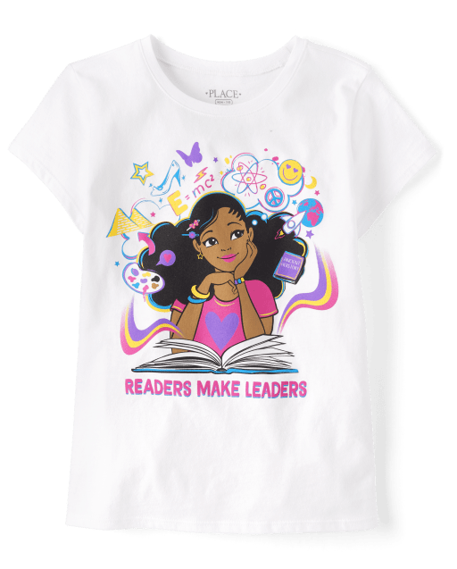 Camiseta gráfica Las lectoras hacen líderes para niñas