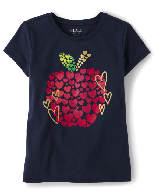 Camisetas estampadas niña Apple Heart