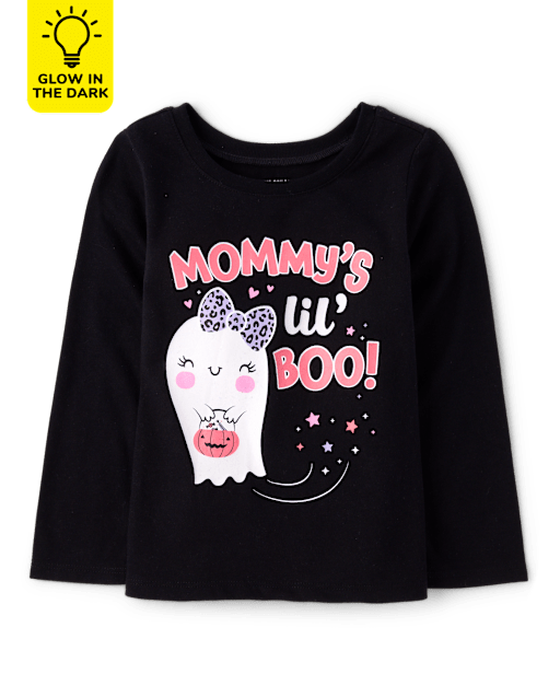 Baby And Toddler Girls Glow Mommy's Boo Graphic Tee