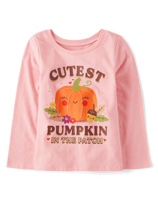 Baby And Toddler Girls Cutest Pumpkin Graphic Tee