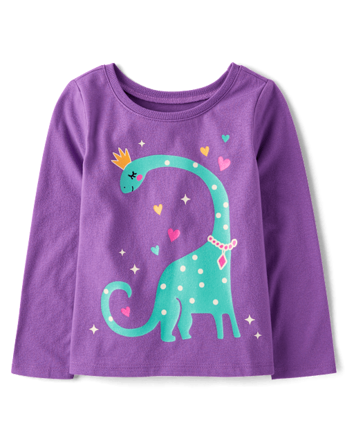 Baby And Toddler Girls Dino Graphic Tee