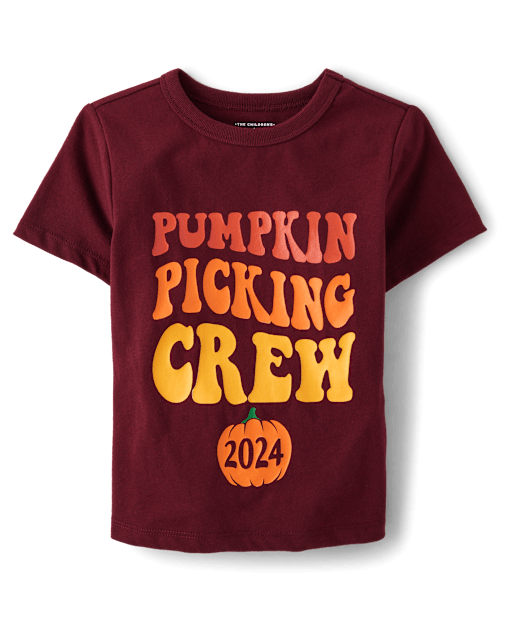Unisex Baby And Toddler Matching Family Pumpkin Picking Crew 2024 Graphic Tee