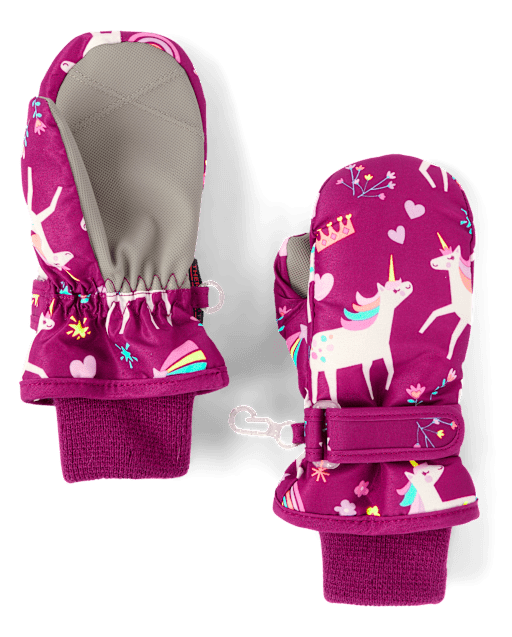 Toddler Girls Print Ski Mittens