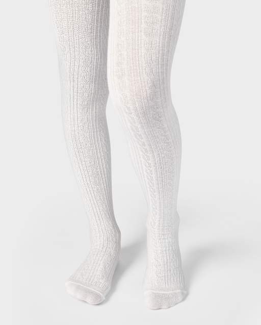 Girls Cable Knit Tights 2-Pack