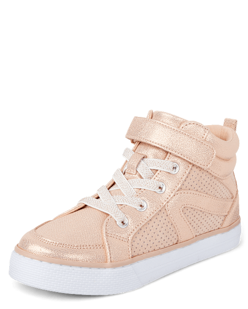 Girls Glitter High Top Sneakers