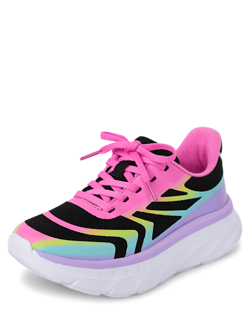 Zapatillas deportivas para correr con arcoíris para niñas