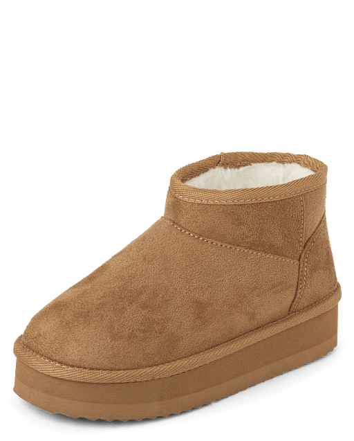 Girls Low Platform Teddy Boots