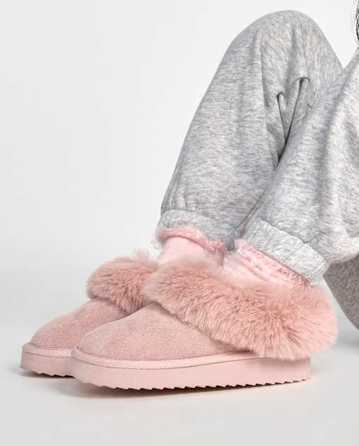 Toddler Girls Platform Teddy Slip Ons