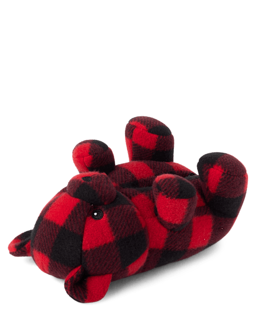 Toddler Matching Family Buffalo Plaid Bear Slippers
