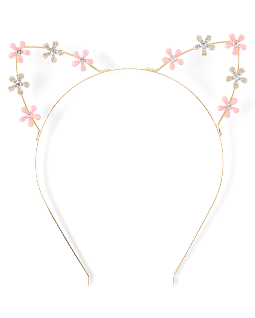 Girls Floral Cat Ears Headband