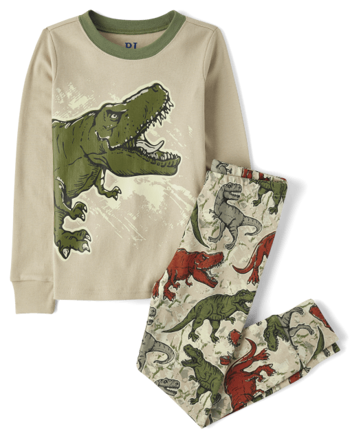 Boys Dino Snug Fit Cotton Pajamas