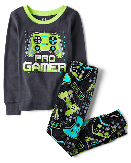 Pijama de algodón ajustado para niños Pro Gamer
