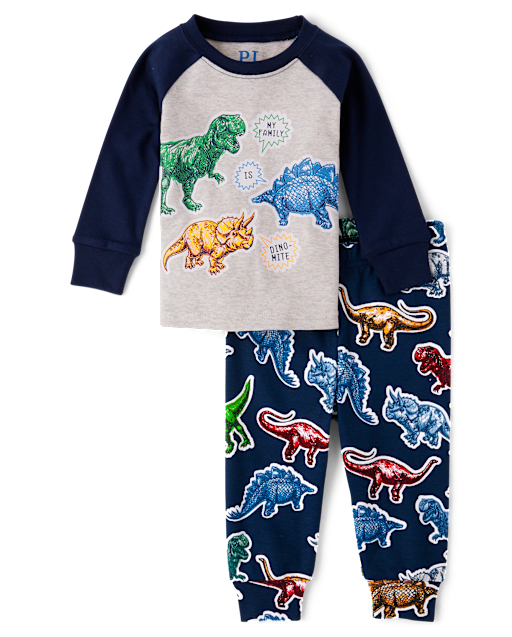 Baby And Toddler Boys Dino Snug Fit Cotton Pajamas