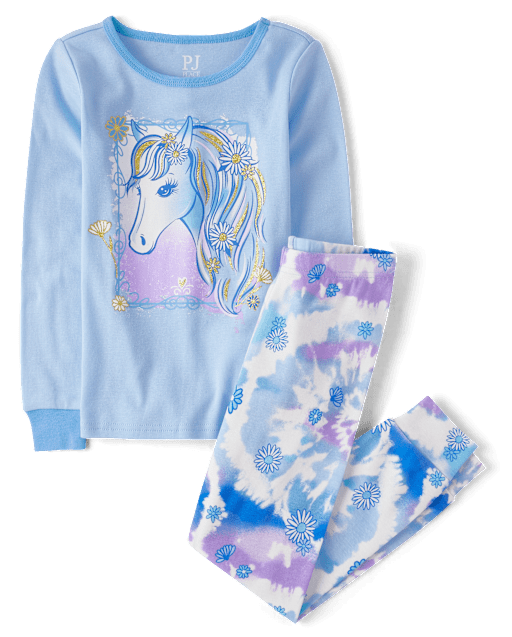 Pijama Ceñido De Algodón Niña Corbata Dye Unicornio