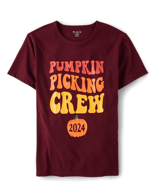 Unisex Adult Matching Family Pumpkin Picking Crew 2024 Graphic Tee