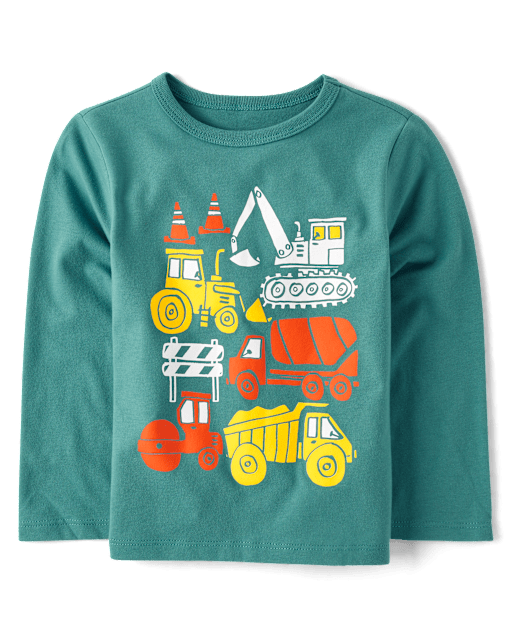 Baby And Niños pequeños Boys Construction Vehicle Camisetas estampadas