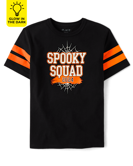 Camisetas estampadas unisex para niños a juego Family Glow Spooky Squad 2024