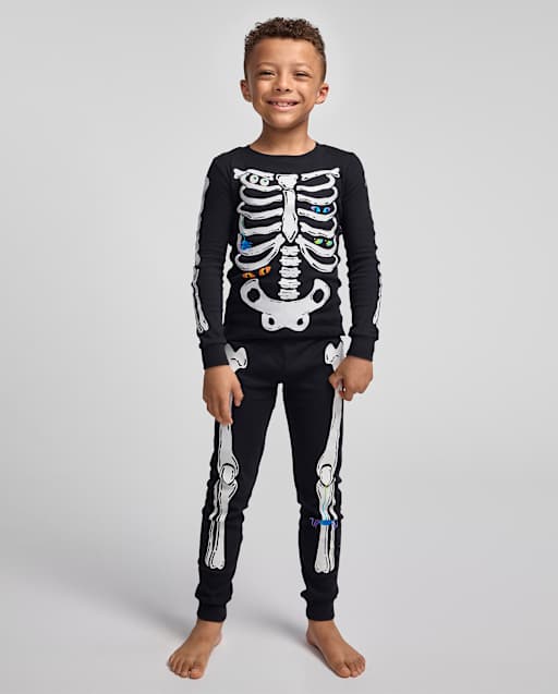 Kids Glow Skeleton Snug Fit Cotton Pajamas
