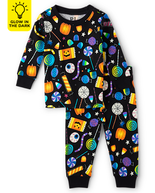 Unisex Baby And Toddler Glow Halloween Candy Snug Fit Cotton Pajamas
