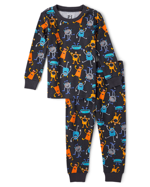 Baby And Toddler Glow Monster Snug Fit Cotton Pajamas