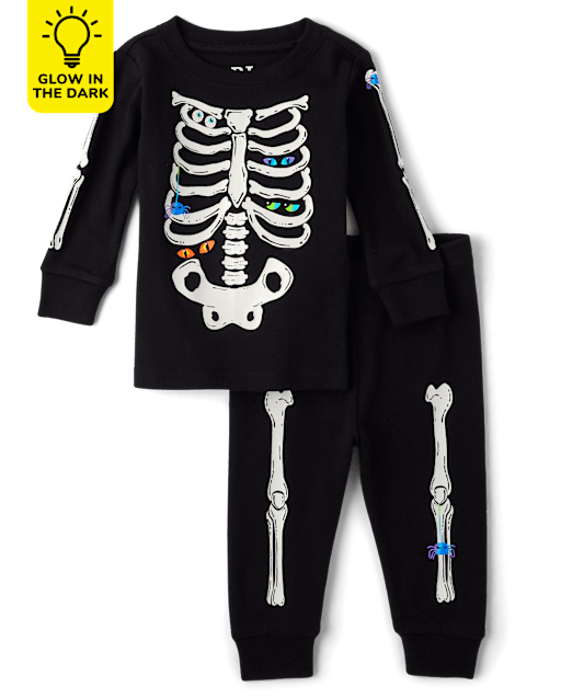 Baby And Toddler Matching Family Glow Skeleton Snug Fit Cotton Pajamas