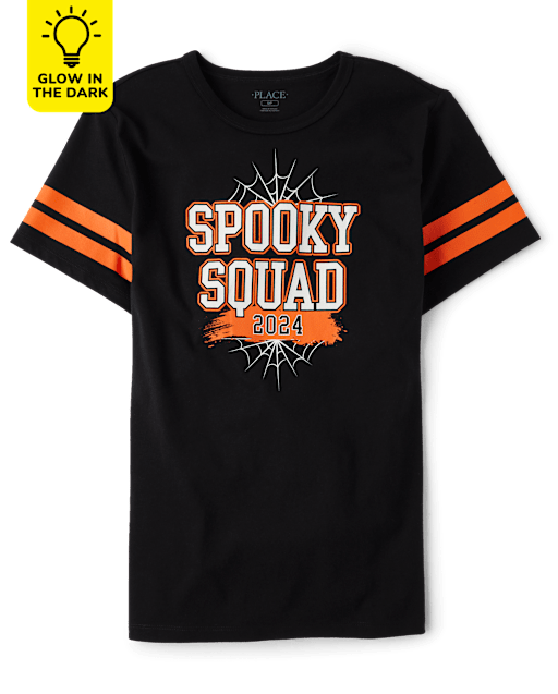 Camisetas estampadas unisex para adultos a juego Family Glow Spooky Squad 2024