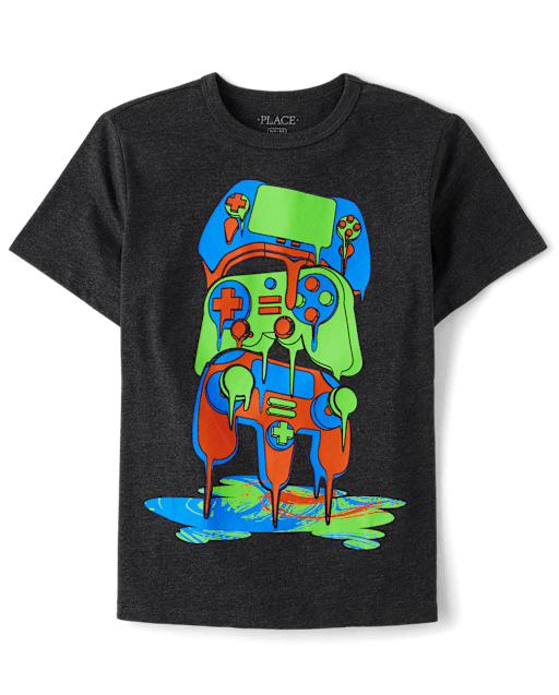 Boys Paint Drip Controller Graphic Tee