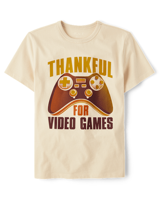 Boys Thankful For Video Games Graphic Tee