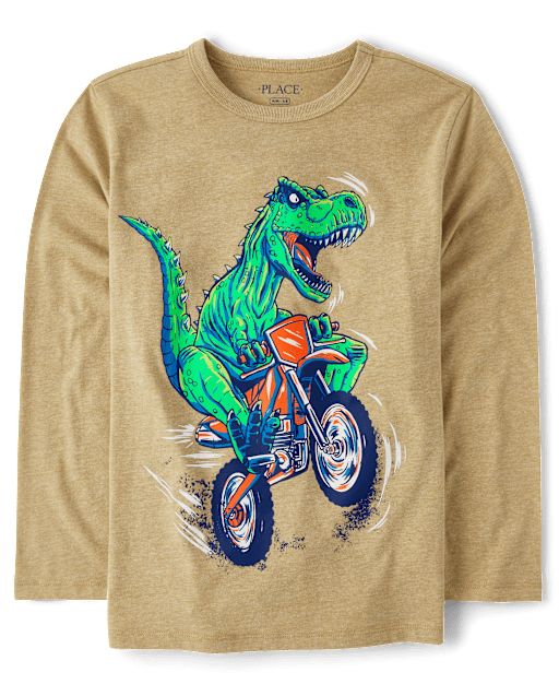Boys Dino Motorcycle Graphic Tee