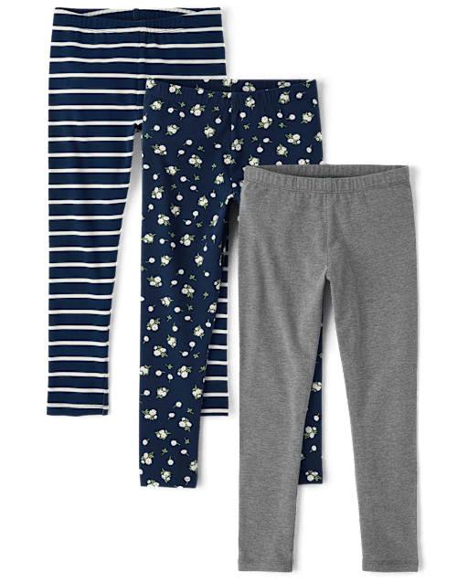 Girls Print Leggings 3-Pack