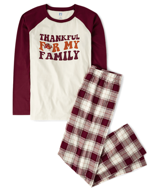 Mens Matching Family Thankful Pajamas