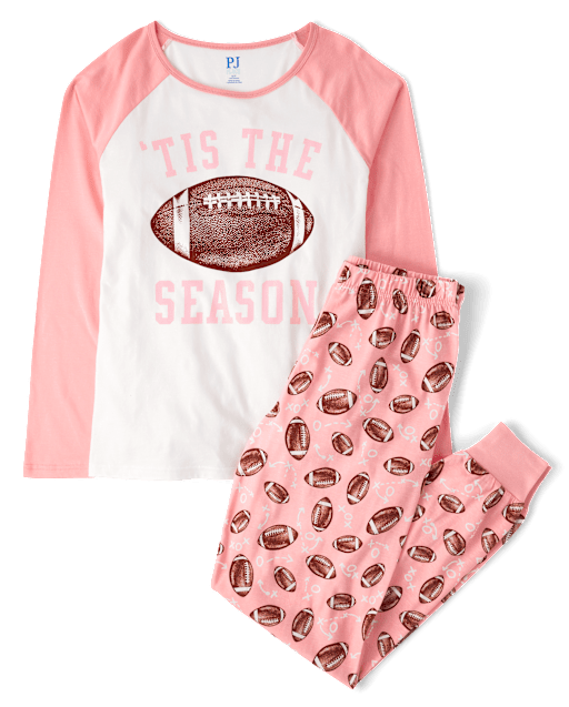 Pijama familiar de algodón de fútbol a juego para mujer