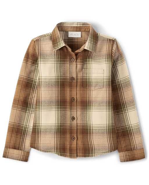 Camisa Niña Franela Cuadros Botones