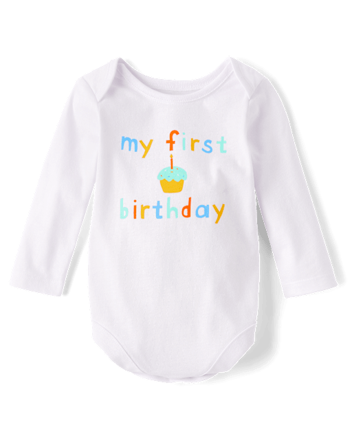 Unisex Baby First Birthday Graphic Bodysuit